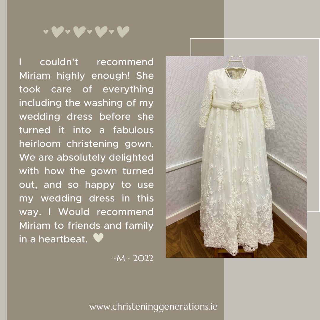 ChristeningGen's tweet photo. Feedback is so important for business and customers. I am always so grateful to know I’m doing a good job and hopefully it’s helps you to make the decision to have your family heirloom christening gown made with me 💛 #christeninggenerations #curatorofmemories #madeincarlow https://t.co/dq977a5UvI