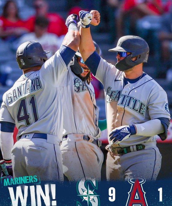 Mariners win! Final: Mariners 9, Angels 1