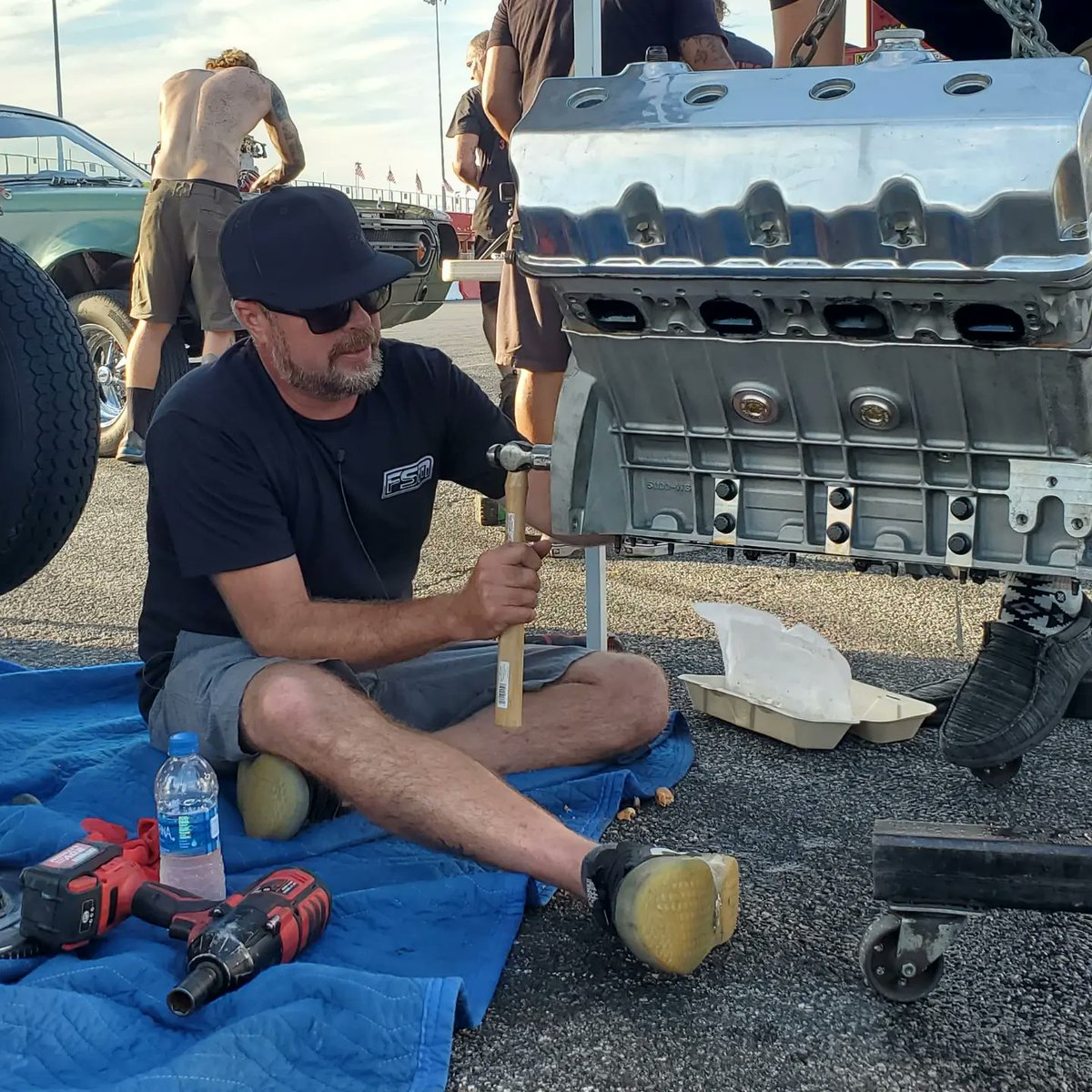 MonMornRacer's tweet photo. DEVELOPING: The Blasphemi in @hotrodmagazine Drag Week is in the pits of @WWTRaceway undergoing a motor swap. The Gremlin will offer up its hemi for the gasser. @MotorTrend #HotRodDragWeek2022 #HotRodding #Day1DragWeek #DragRacing https://t.co/DQgWWuQkh0