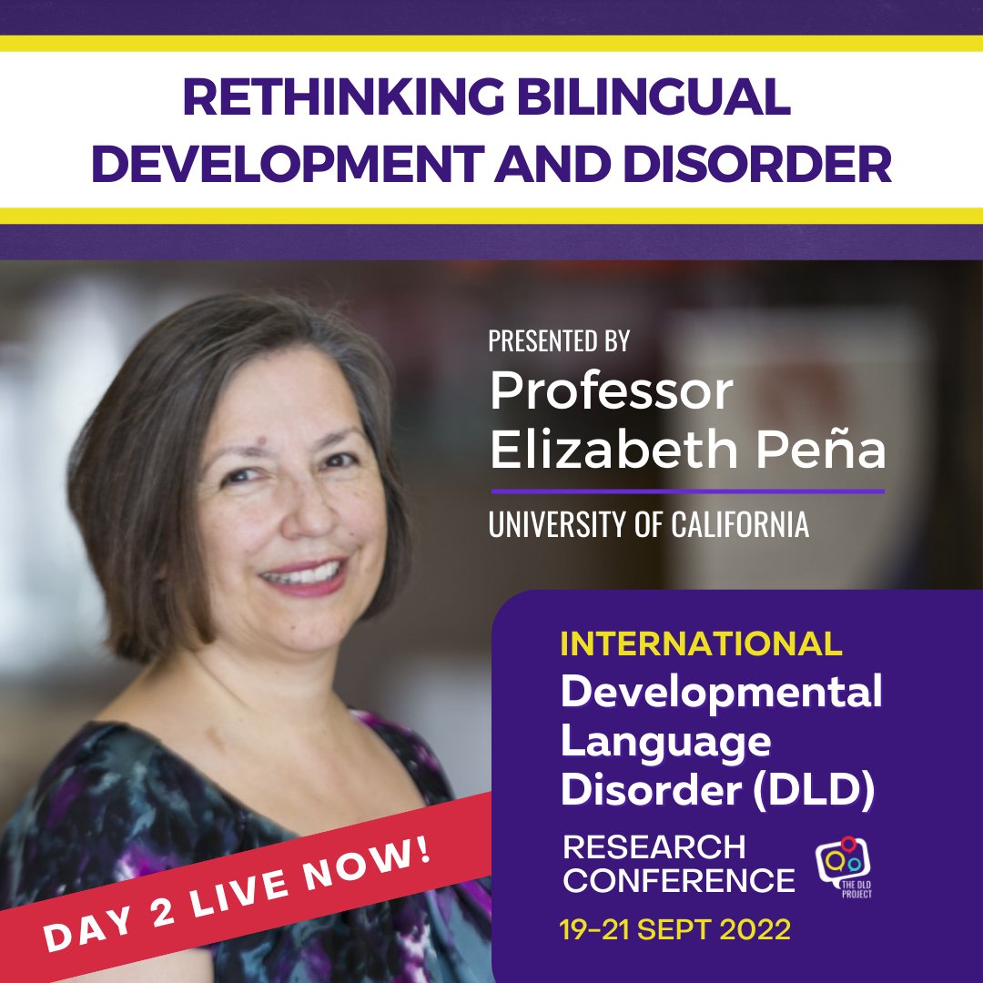 TheDLDProject_'s tweet photo. 🙌 Day 2 of IDLDRC 2022 is LIVE | The Day 2 line-up features Professor Elizabeth Peña’s Keynote - RETHINKING BILINGUAL DEVELOPMENT AND DISORDER, followed by 18 INCREDIBLE research presentations.
#IDLDRC #devlangdis #devlangdisorder  #speechpathology #slp #slpeeps #ebpslp https://t.co/5SJtt9iBjH