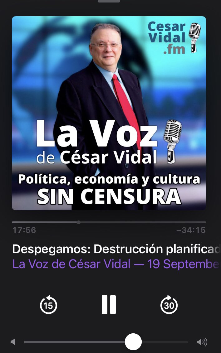Hoy es 19/09/22 lo que quiere decir que, Dios mediante, don @esCesarVidal , don @LorenzoRamirez_ &amp;Co vuelven a estar con nosotros junto con todas las secciones diarias de su podcast al 100%. 😄😄
