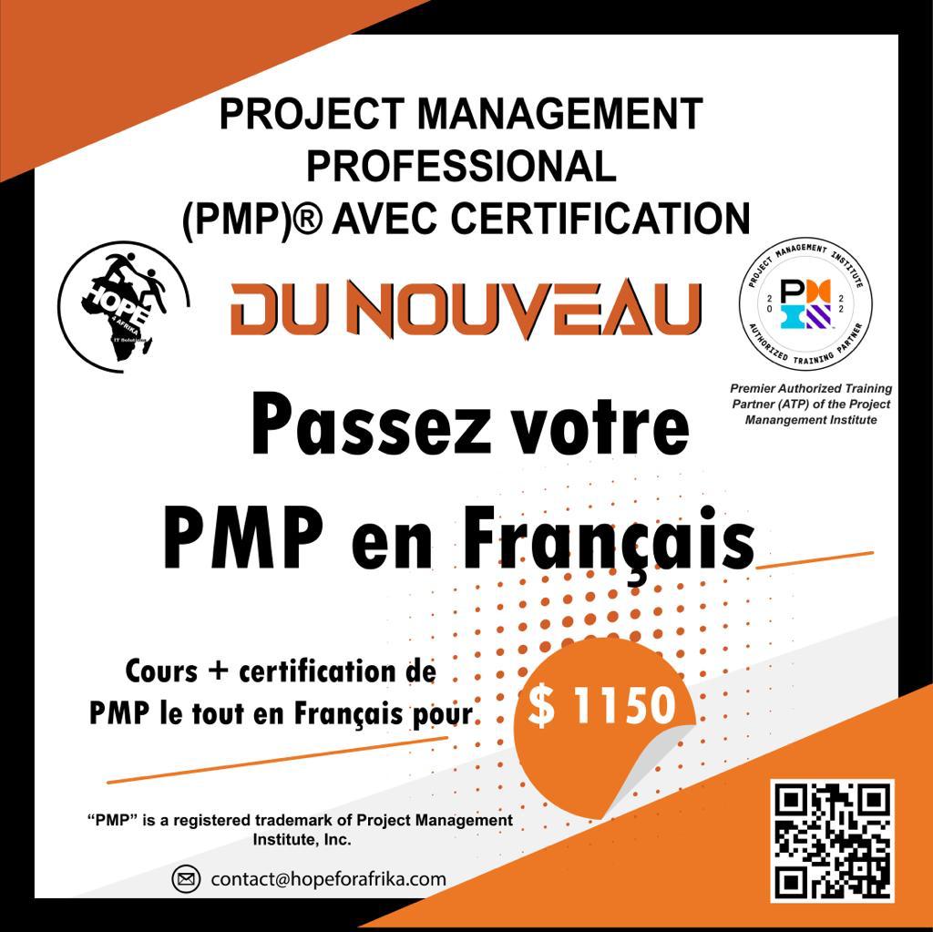 HopeForAfrika's tweet photo. Passez votre PMP en Français a seulement $ 1150 https://t.co/lLu0q0RNuh