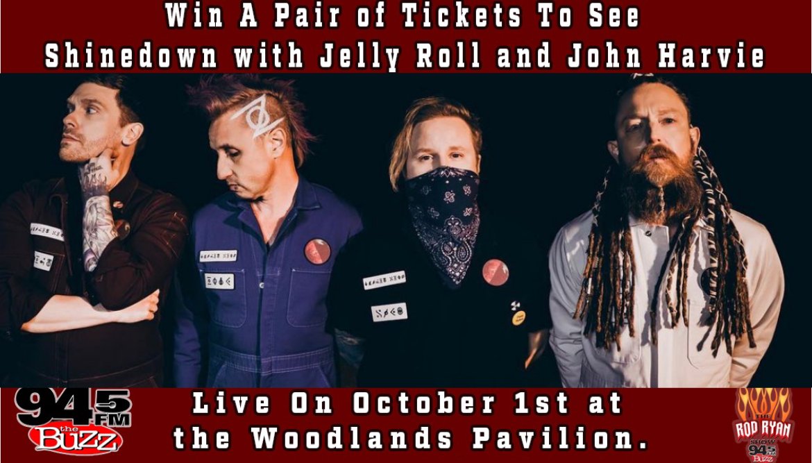 rodryanshow's tweet photo. Would you like a pair of tickets to 
@shinedown and @JellyRoll615 ?@945thebuzz and @rodryanshow have another chance for you to win. just Retweet this tweet using #soundofmadness for your chance to win. Winner selection at 7:40 am. https://t.co/uzA7hKABGp