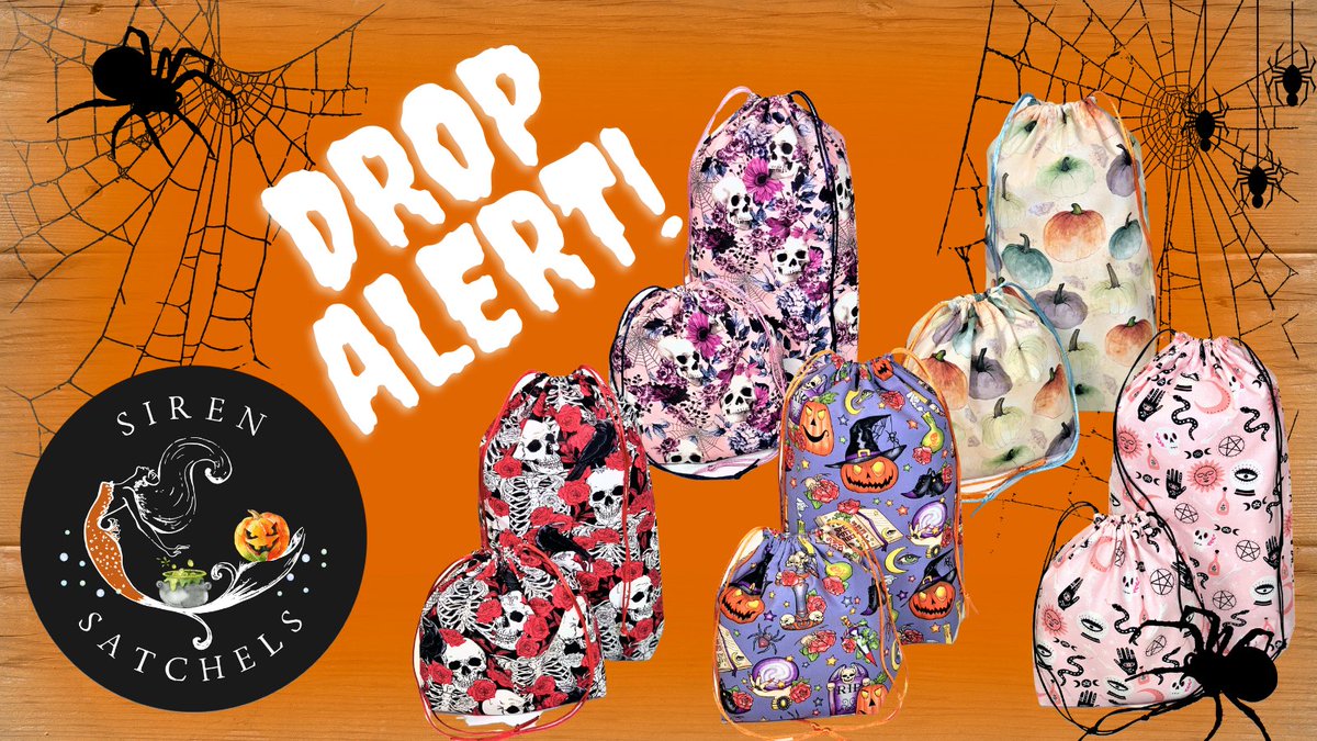 SirenSatchels's tweet photo. 🧜🏻‍♂️ Hey there, Merfolk! 🧜🏻‍♀️

👻It's spooky season, and our first autumnal drop is live in the shop🎃

🦇We have 80+ bags in haunting patterns ready to protect your dragons. Come check it out! https://t.co/RhukuIx8pw https://t.co/8ctPA36V19