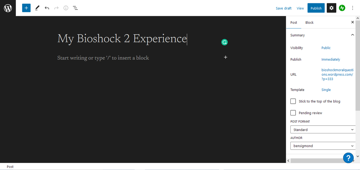 BenSigmond's tweet photo. I have now completed the majority of the blog posts for the digital artifact, but now is when I explain my own choices in Bioshock 2 #bcm302 https://t.co/qf2lElgHCW