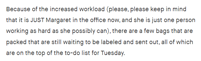 premiumberries's tweet photo. Yet another POINTLESS update from @TeraTigerStudio. Are we supposed to feel sympathetic for Margaret when she's now "dismissed" FOUR of her employees seemingly out of nowhere after months of praise? I sure as hell don't. https://t.co/ozsPe3TxcB