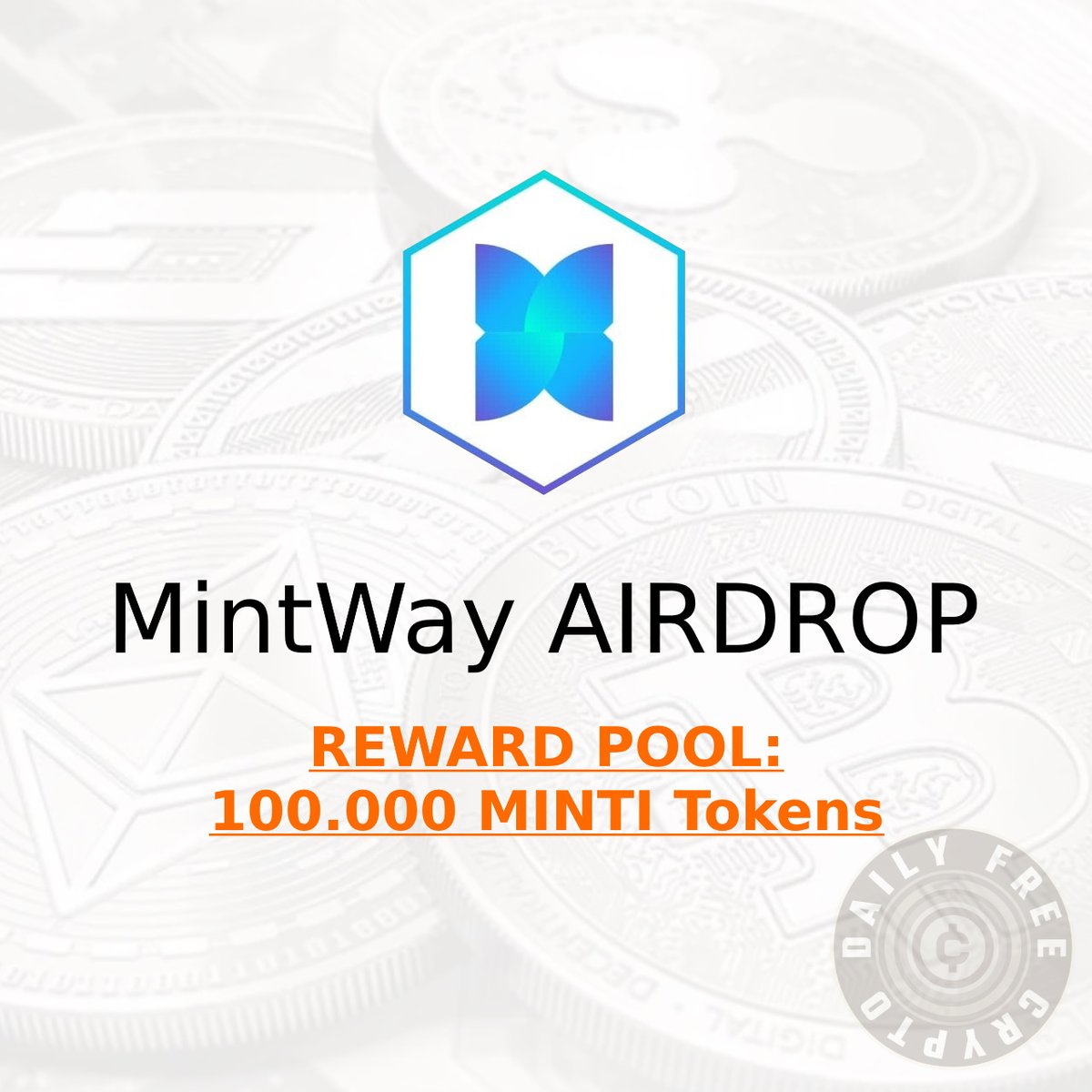 DailyFreeC's tweet photo. #CryptoAirdrop

MintWay #AIRDROP

Link: https://t.co/KAWQulpss5 (telegram bot)

#Rewards: 100.000 MINTI Tokens (total)

Winners limit: Random 3000 + top 200 referrals

Website &amp; info: https://t.co/hupBm2Nf5e

#Airdrops #Cryptocurrency #EarnCrypto #NFT #Crypto #FreeCrypto https://t.co/c2ow7Ws8ay