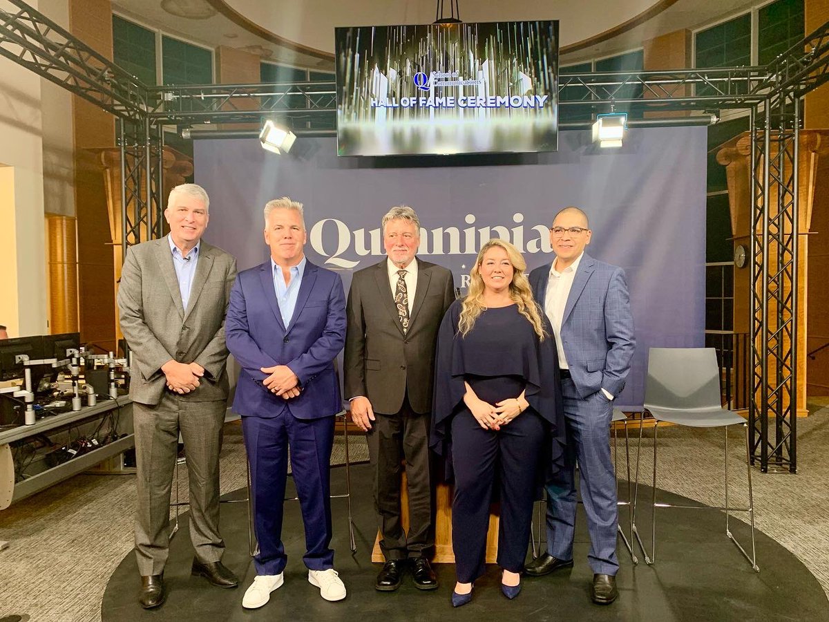 QUSchoolofComm's tweet photo. On Saturday, we inducted our second Hall of Fame class! Congratulations to our inductees Rich Barry ’89, Ray Hernandez ’04, Meredith Klein ’05, and Bruce Taylor ’81!

#halloffame #quschoolofcomm #induction #communicationsprofessionals #industryleaders https://t.co/HCB5jqKs3D