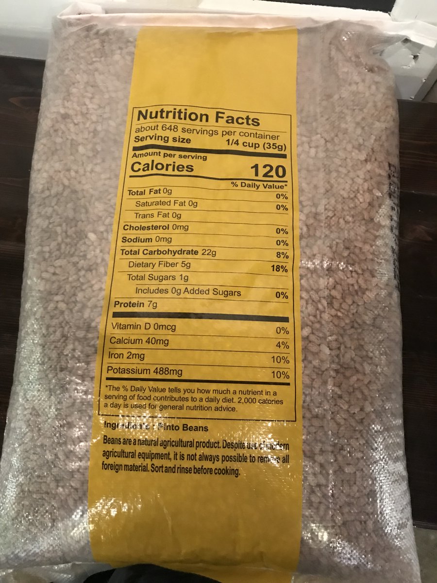 Our pinto beans are so good for you that they printed the nutrition facts on the whole side of the bag!
#MeatLessMonday  #nutrition  #vegetarian  #Vegan  #glutenfree