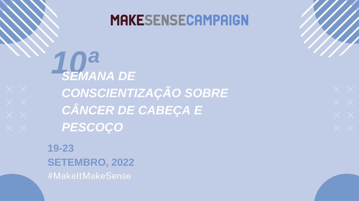 MakeSenseBrasil's tweet photo. Nossa 10a Semana de Conscientização começa hoje! Temos várias atividades planejadas por todo o Brasil durante a próxima semana. Confira as atividades que ocorrerão próximas a você: https://t.co/PR7wipwkSN
#MakeItMakeSense #CancerDeCabecaEPescoco #GBCP @gbcpoficial @MakeSenseCmpn https://t.co/u3Evy4tyrP