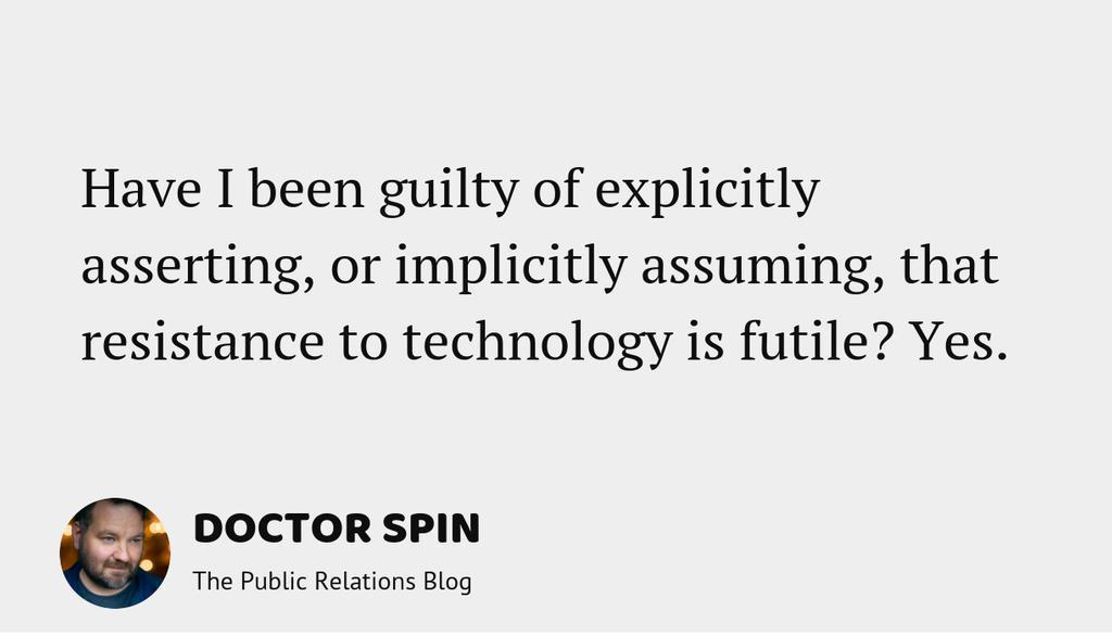 PRofSweden's tweet photo. The Borg Complex refers to a specific form of technological determinism, but in my case, it’s also a psychological fallacy.

Read the full article: The Borg Complex: I’m Guilty of this Psychological Fallacy
▸ https://t.co/oDVc10b5os

#Psychology #PublicRelations https://t.co/DKzmzRd9g8
