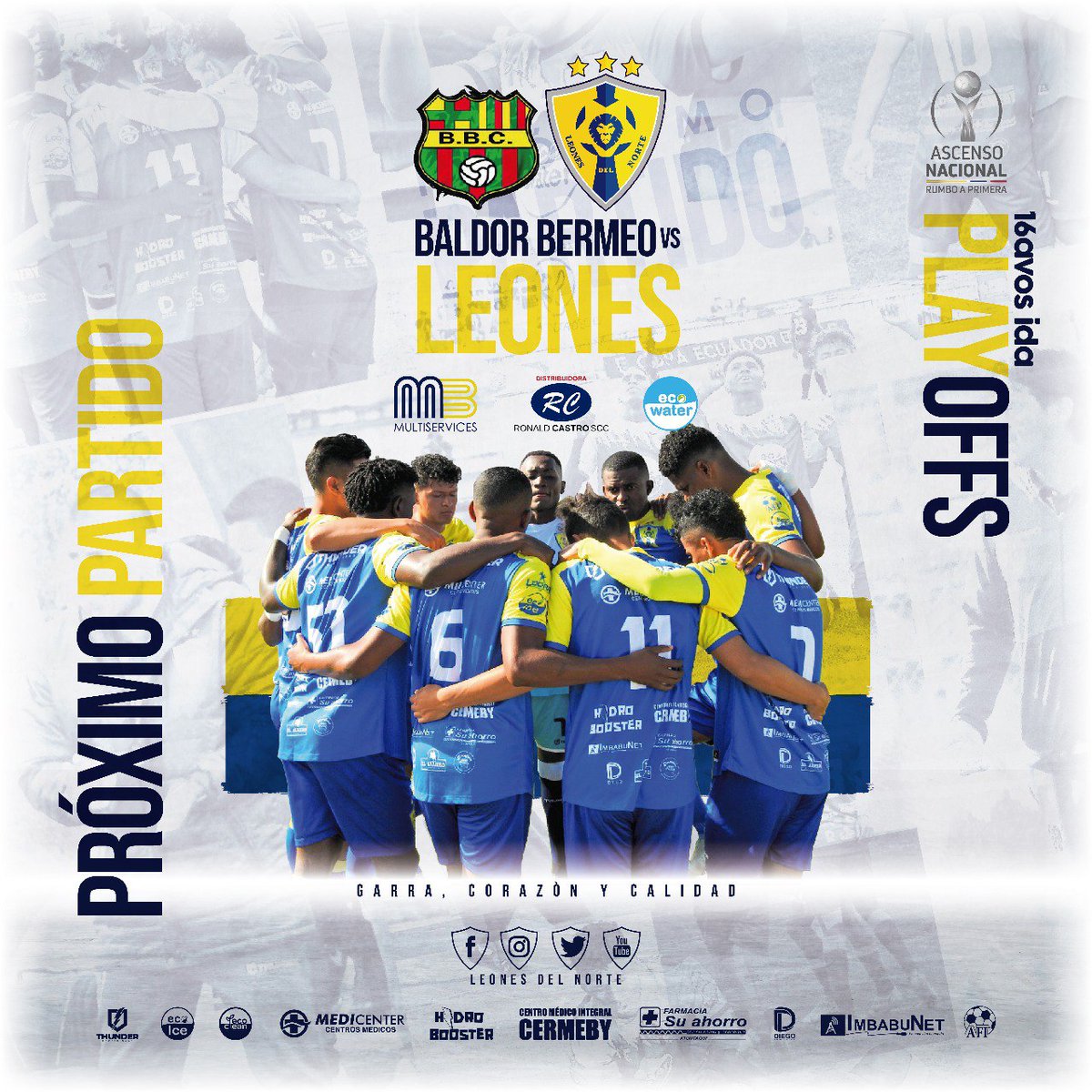 LeonesFC_Ec's tweet photo. ⚽Ya tenemos rival para los 16avos de final del #AscensoNacional 🏆

📣PRÓXIMO PARTIDO
Club Baldor Bermeo 🆚 LEONES
⚠️Día y hora por confirmar

Dale LEONES 🎶

@AscensoEcuador @Segunda_Ec @Balompiecuador @TotalFutbol_EC https://t.co/kfyjxYG6bb