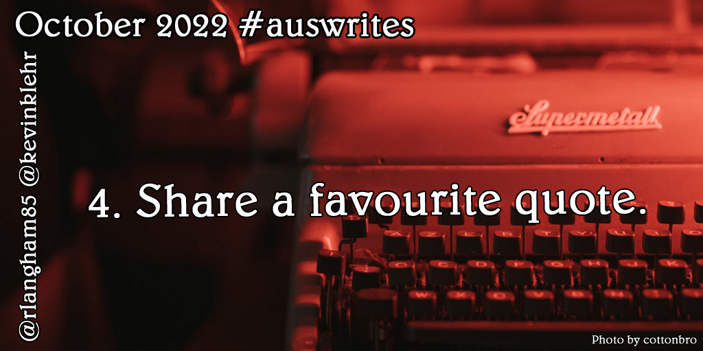 kevinklehr's tweet image. Oct 4 #AusWrites