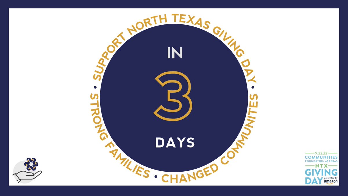 CrossroadsComm5's tweet photo. REMINDER: North Texas giving day is in 3 days!! EARLY GIVING IS NOW!
#strongfamilies #changedcommunities #nutritionstablecommunities https://t.co/ugNuTbt6FI