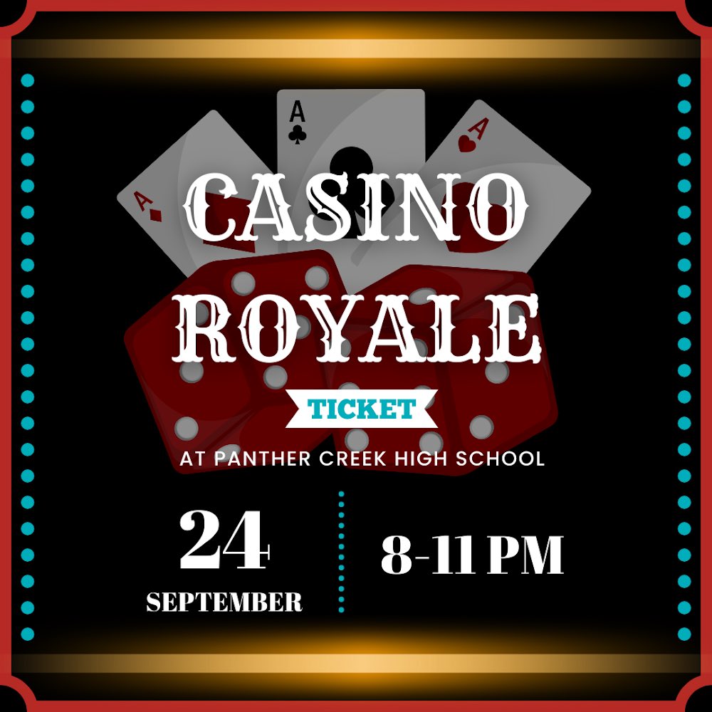 pchsstuco's tweet photo. Panthers, tickets for the forthcoming dance this Saturday are available for purchase through Online School Fees! An exclusive PC Casino Royale T-shirt will be included with the first 250 pre-ordered tickets. Don’t miss out! #pcfoco https://t.co/qA5WKHKaav
