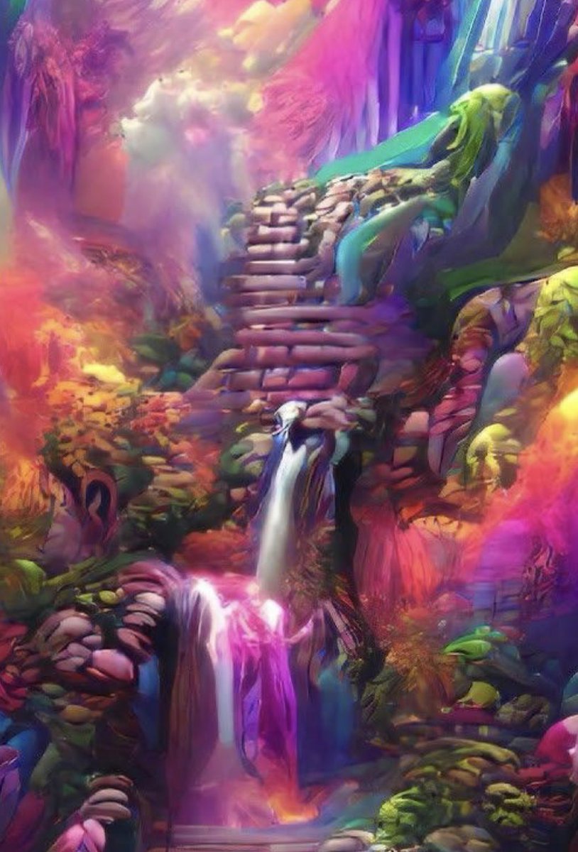 Capturing the magical
Waterfall of colorful hues
Water flowing swiftly 
Guarded by lioness heads
Protecting the beauty
Of what is before us
The work of nature
In the artists mind
S.Perry
📸 Pinterest 
#MuseMon,#vssdaily,#vssnature