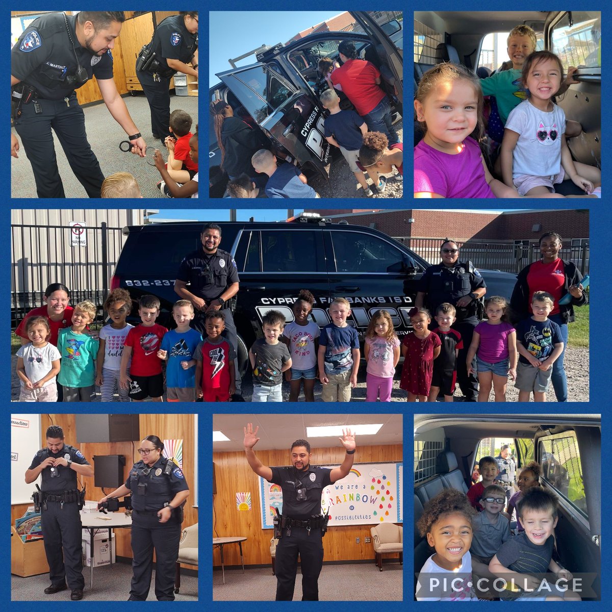 CFISDAndreELC's tweet photo. If there's somethin' strange in your neighborhood, who you gonna call...@CFISDPDChief! A huge thank you to ALL First responders for helping to keep us safe and to Officer Martinez for teaching us how to protect and serve our communities 🚓🚨 @CFISDELCS @CFISDCOMMPROG https://t.co/oIQ91C9inN