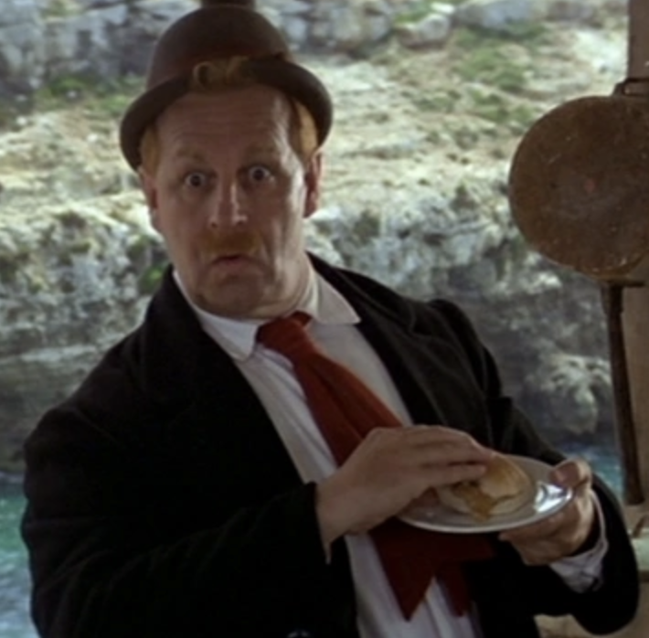 bs9podcast's tweet photo. Referenced in this week's episode: Paul Dooley (Enabrin Tain) as Wimpy in Popeye. "The Obsidian Order would gladly pay you on Thursday for a hamburger today." #PaulDooley #ObsidianOrder #DS9 https://t.co/snAokpIe78