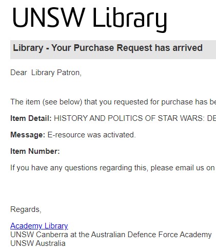 TomSear's tweet photo. @ChrisKempshall @M__Academic @WarintheFuture @morecowbellultd @UNSWCanberra @UNSW Done. Thnx @UNSWCanberra #AcademyLibrary. i think 'The Micks': @Mick_Cook @WarintheFuture  can borrow via there[?] anyway. Wilco read +Ref. Out. https://t.co/DgOxTVp1xn