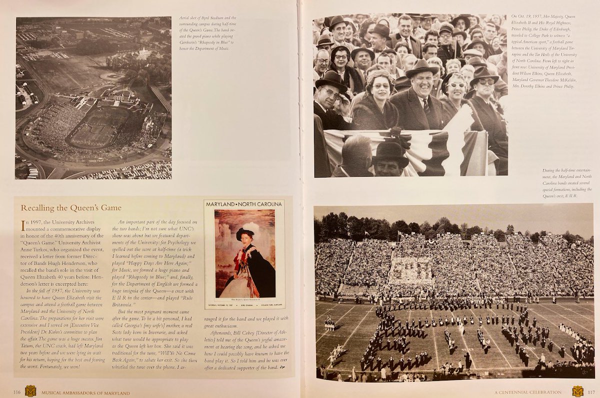 Rest in peace, Queen Elizabeth II. You will forever be remembered in MSOM history. 
On her first state visit to the U.S., Her Majesty Queen Elizabeth II stopped by UMD for a Maryland Football game, celebrated with a special halftime show in her honor: go.umd.edu/QueensGame