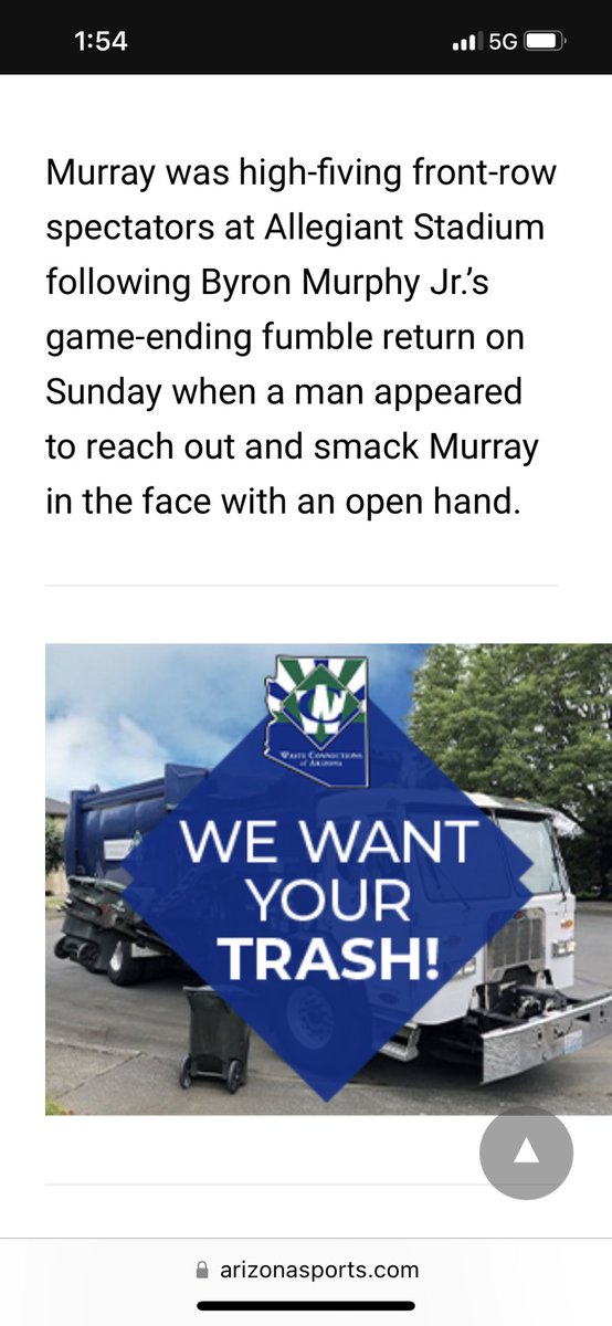 I’m reading an article about a <a href="/Raiders/">Las Vegas Raiders</a>’ fan allegedly smacking <a href="/K1/">Kyler Murray</a> in the face after the #Cardinals vs. #Raiders game. 

Check out the pristine targeted ads this Arizona paper has up its sleeve