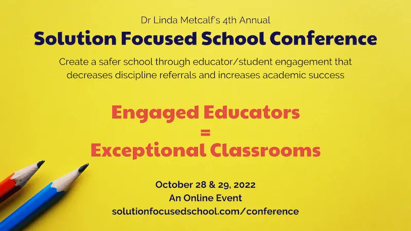 Upcoming Event: Solution Focused School Confernce
buff.ly/3Ui93wr  #sfbt #TherapistsConnect