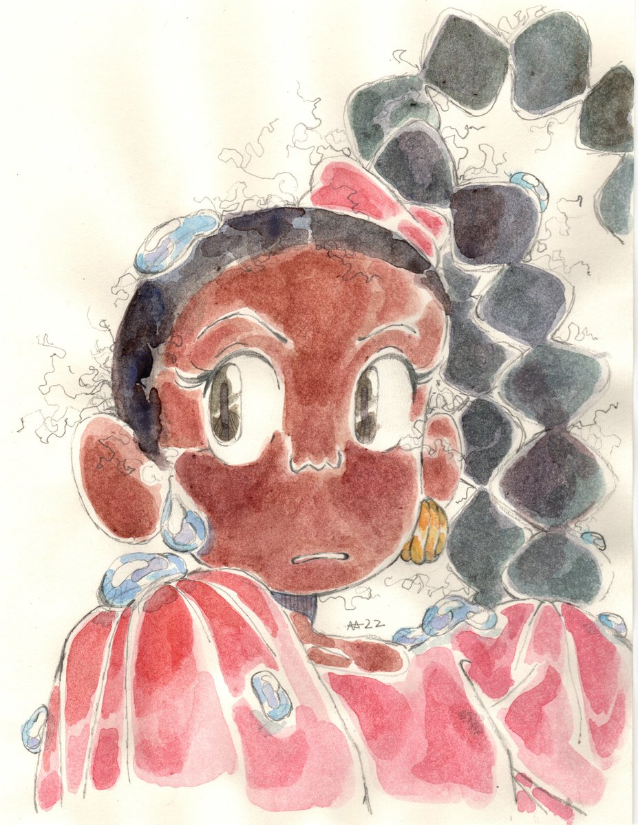 1girl solo dark skin dark-skinned female earrings jewelry black hair  illustration images