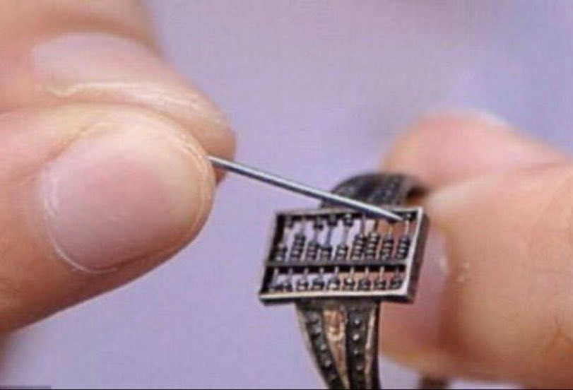 tongbingxue's tweet photo. The oldest wearable tech: a 300-year old Chinese silver abacus ring, Qing Dynasty.
This is usually given to bride by groom, expecting the bride to manage the all household expenses on very little. https://t.co/x6WXrDCbdl