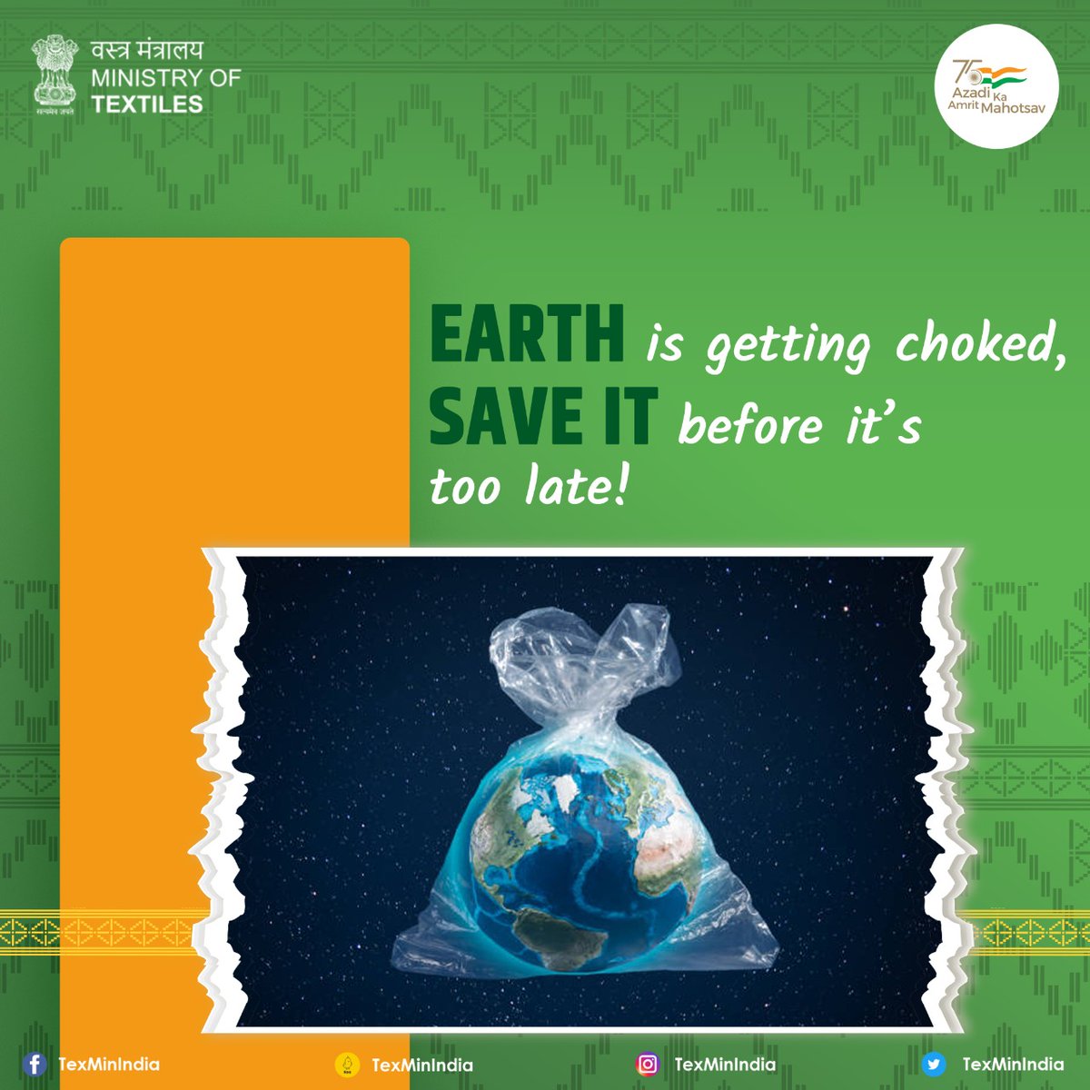 TexMinIndia's tweet photo. Our planet is getting burdened by huge piles of plastic that human beings are recklessly using. Now is the time we come up together and take a step to keep our environment safe by opting for alternatives like bamboo, paper, jute, steel, etc.
#GoGreen #banplastics https://t.co/cV3d5lxukp