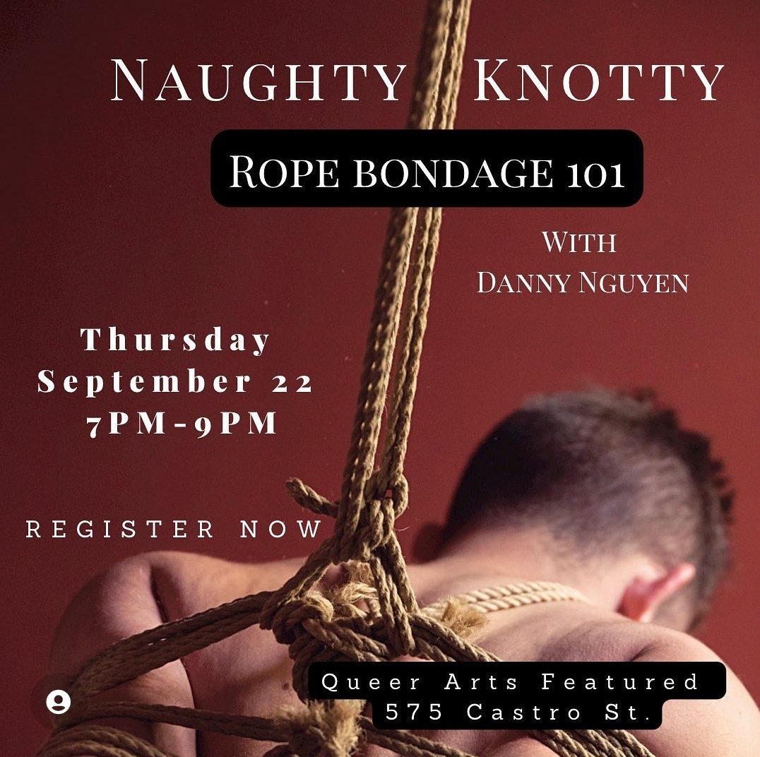 Happy Folsom week Cuties!

Join us for this sexy workshop Thursday night with <a href="/engrishlessons/">Danny Thanh Nguyen</a> and learn some new tricks ;) 

Register:
queerartsfeatured.myshopify.com/products/queer…