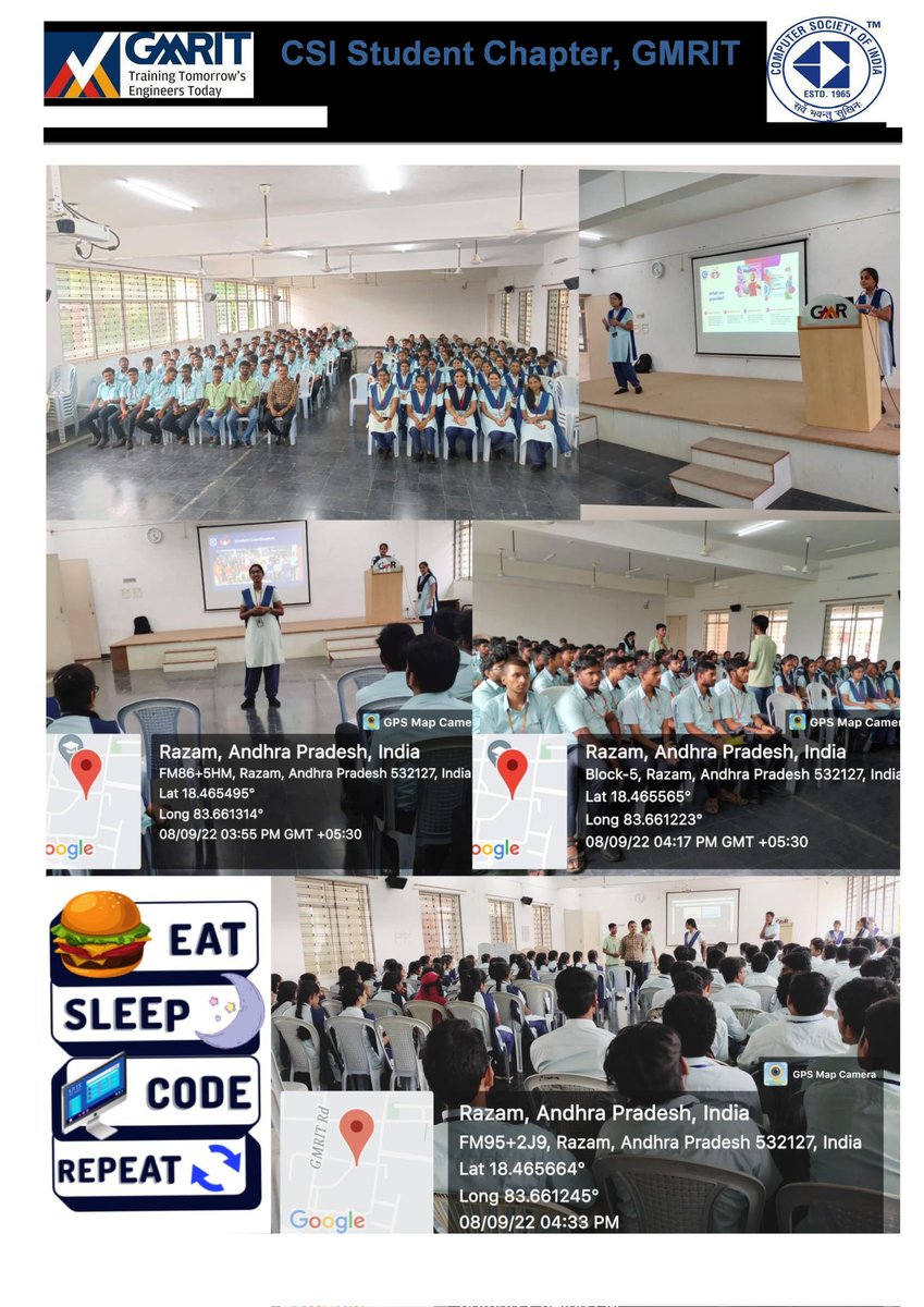 CsiGmrit's tweet photo. Fledlings π£
Fresh thoughts, fresh experience, steps towards your delightful future are the most exciting part of second yearβ¨
An intro session on our student chapter CSI conducted on 08.09.2022
For the second years
#csigmrit #gmrit #intro #secondyears #fledlings https://t.co/wGIVuS95FE