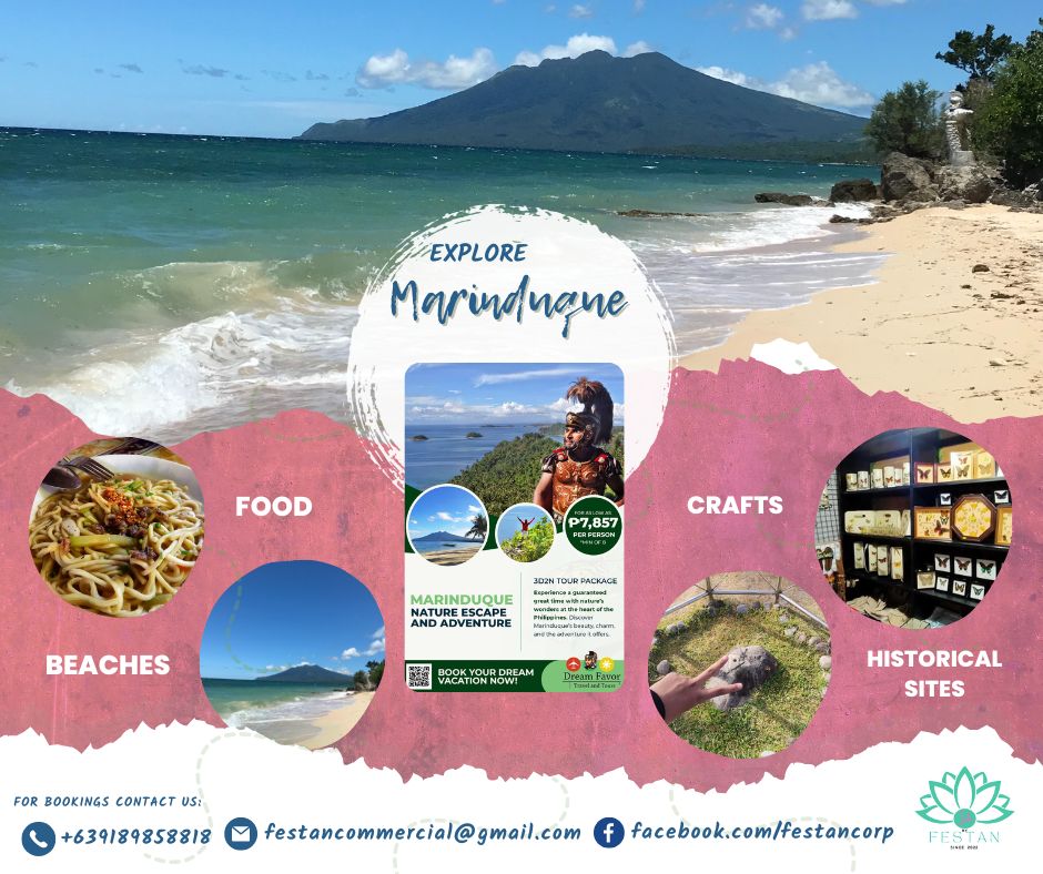 festancorp's tweet photo. 🌞Discover the food, beaches, historical sites,&amp; hospitable people on a tour journey that provides blissful, safe and rejuvenating experience for the senses.🌞 
Know more about our island and tour packages on our website https://t.co/xYhzQnDMiM
 #exploremarinduque #tourpackages https://t.co/05a2fVHdWe