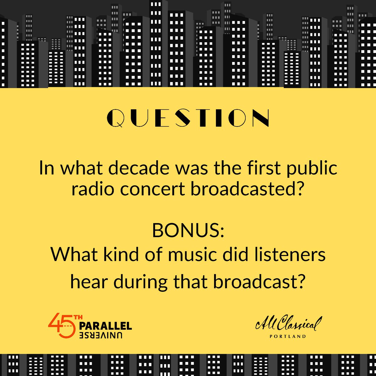 45thParallelPDX's tweet image. Get your tickets today for this incredible live concert experience! “Radio Happening” is a groundbreaking multi-media collaboration with the hosts of @allclassicalportland, featuring the music of John Cage.
Tickets:45thparallelpdx.org/concerts/radio…