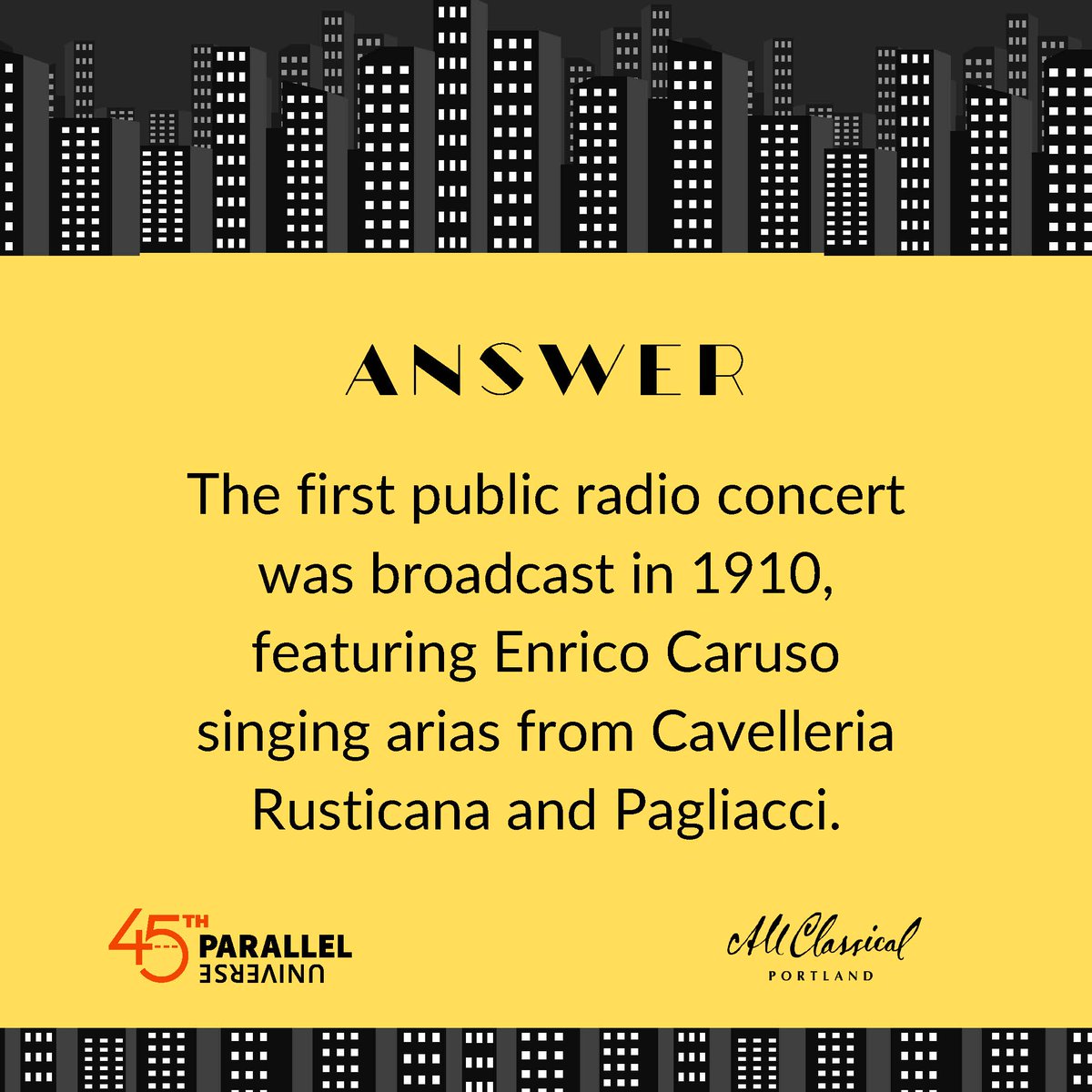 45thParallelPDX's tweet image. Get your tickets today for this incredible live concert experience! “Radio Happening” is a groundbreaking multi-media collaboration with the hosts of @allclassicalportland, featuring the music of John Cage.
Tickets:45thparallelpdx.org/concerts/radio…