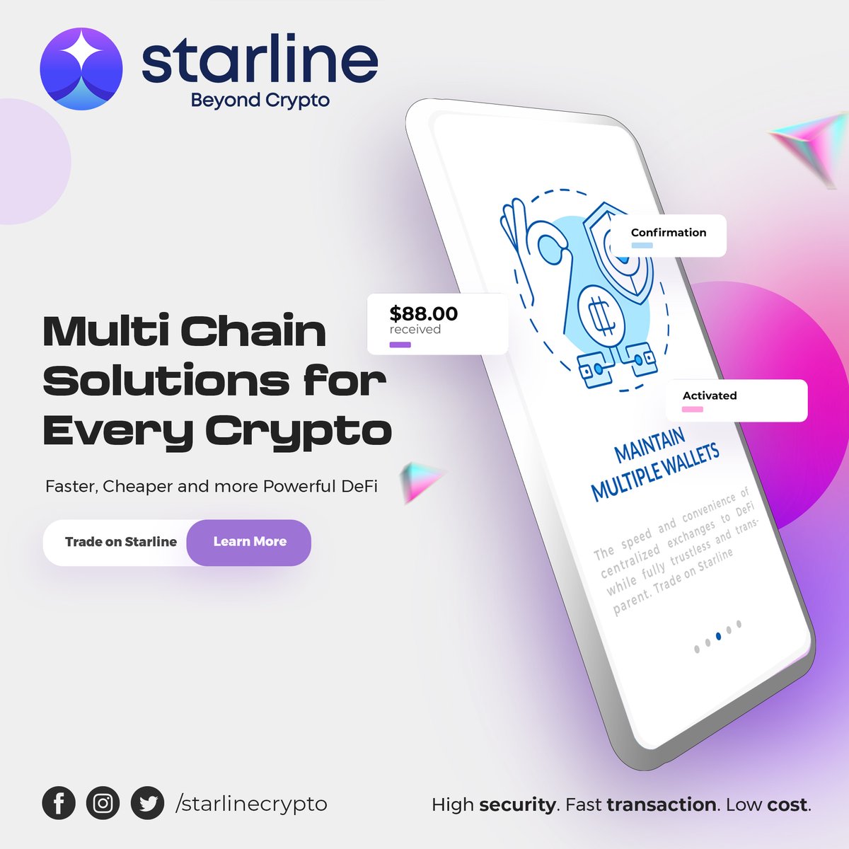 Starline_Crypto's tweet photo. The blockchain built for finance. #StarlineCrypto offers lightning fast transmissions across parallel chains for dynamic scalability to accelerate the growth of Web3 finance. #Defi #Crypto https://t.co/5U5D3dKoC0