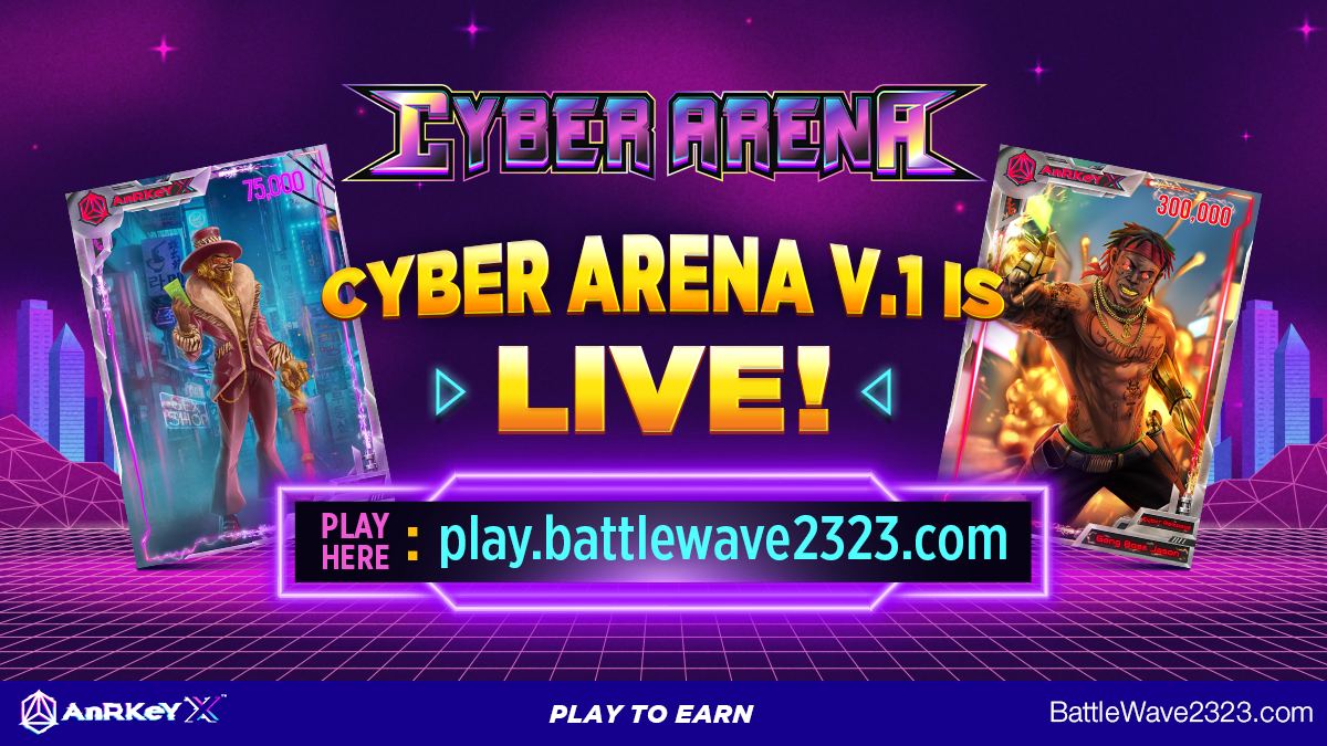🔥 Build your best #NFTs deck and battle it out inside of Cyber Arena our PvP Card Battle Game!

🤯 Our #PlaytoEarn community earns monthly, weekly, and even daily!

JOIN the action! anrkeyx.com/3rpUol8

#DeFi #GameFi