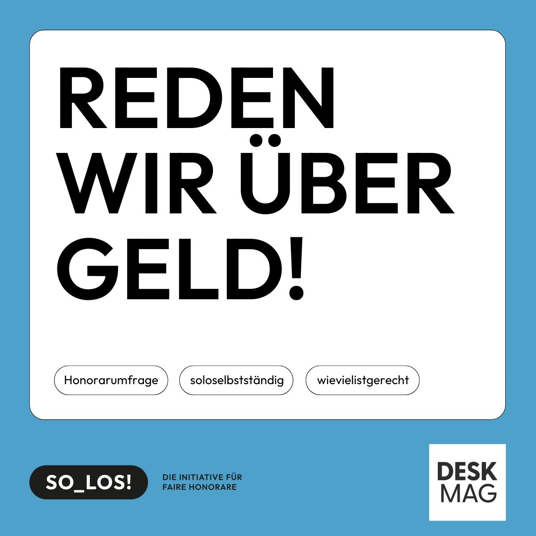 Viele Solo-Selbständige arbeiten in #coworkingspaces: Du willst wissen, ob dein Honorar stimmt? Das wollen <a href="/diefaire/">Die Initiative für faire Honorare</a> auch. Nimm jetzt an der großen Honorarumfrage teil: so-los.de #wievielistgerecht #coworking #umfrage #honorarumfrage