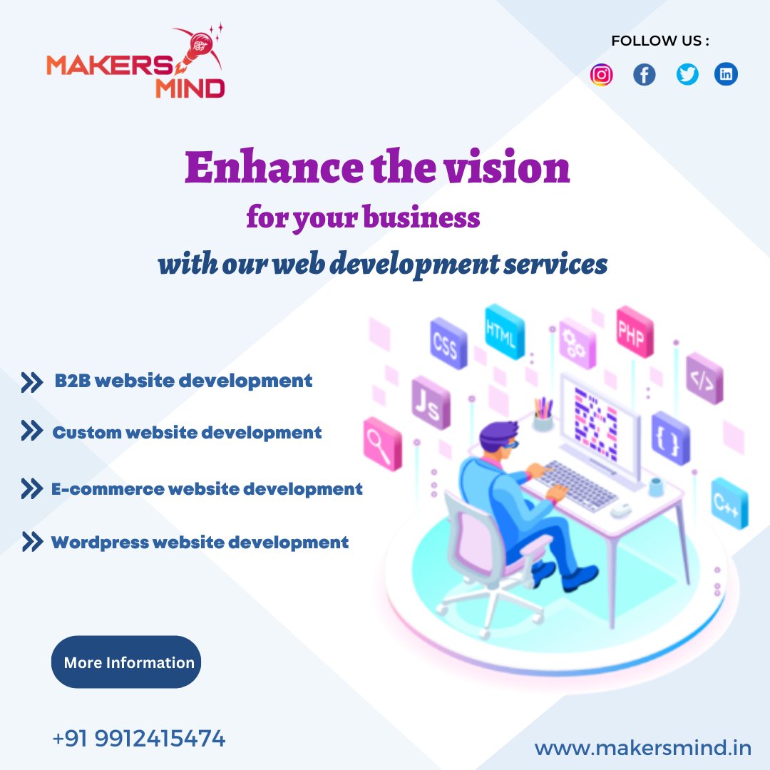 makersminds1's tweet photo. Enhance the vision for your business with our web development services.
.
For Enquires :
contact: 99124 15474, 9492 146 456
.
#websitedevelopmentservice #appdevelopment #webdevelopmentservices #webdevelopments #WebDevelopmentTraining #makersmind #softwarecompany https://t.co/rpPxnqAZFb