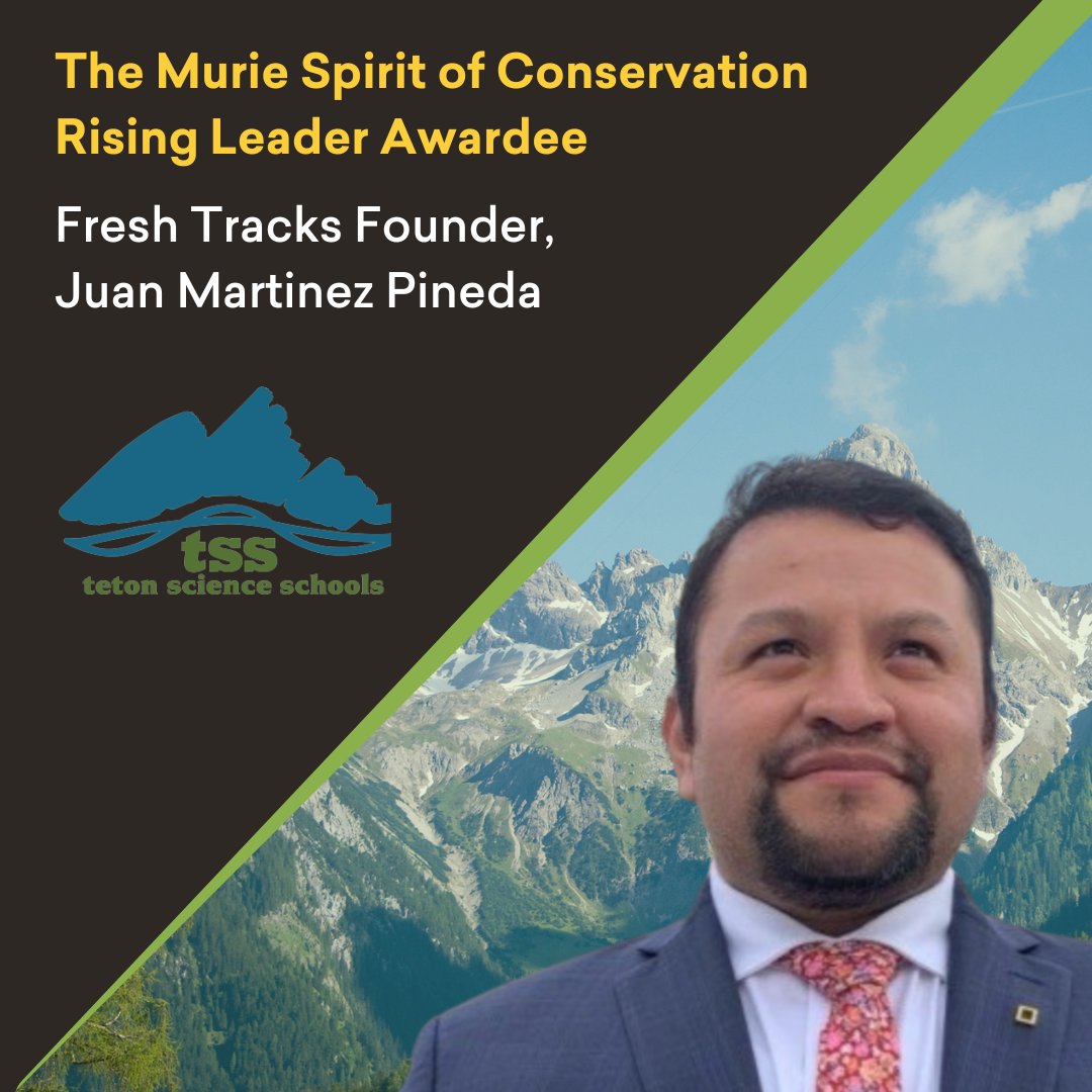 Our founder, Juan Martinez Pineda, is honored tonight w/ the Murie Spirit of Conservation Rising Leader Award presented by @tetonscience. He's being celebrated alongside Dr. Jane Goodall—we're so proud of his commitment to connecting youth with the healing powers of the outdoors.