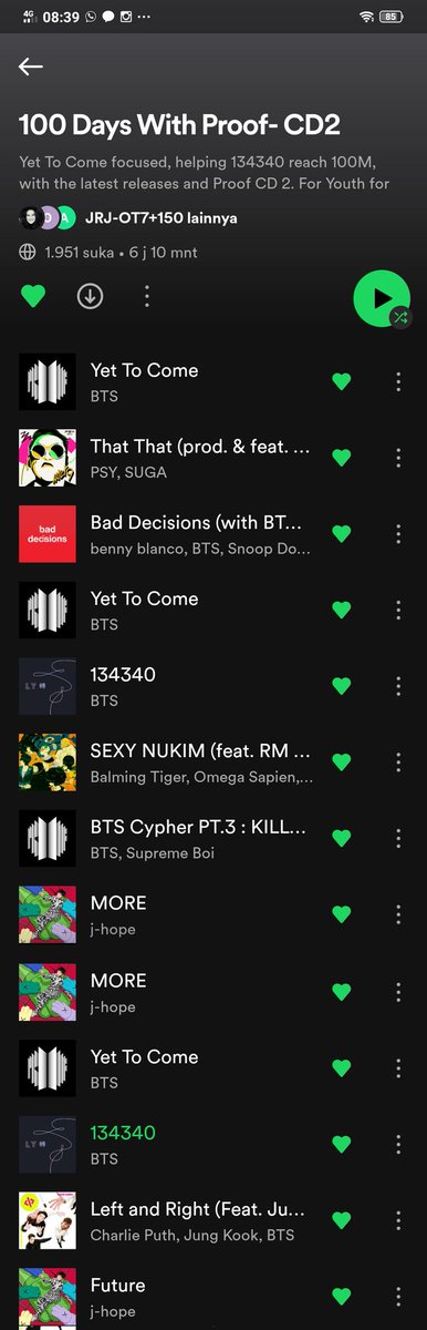 INDOMYSPOTIFY's tweet photo. A A.. Anyong... 😁😁 13 43 40
Semangat MY.
Let's Go!!
🔥🔥🔥
#TEAMCD2
#100DaysWithProof
#100DaysWithYetToCome https://t.co/8SqOEZSrzv