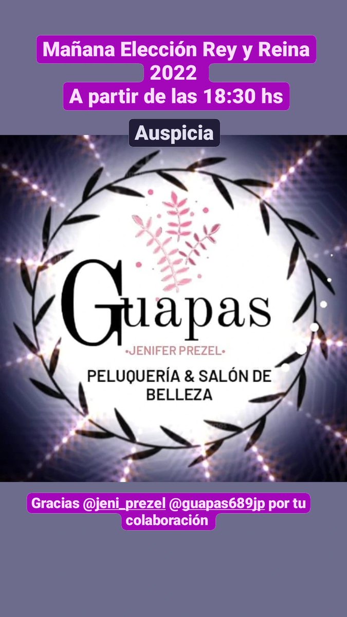 bop_82's tweet photo. Mañana están todos invitados a ser parte de una noche mágica.

👑 Elección de Rey y Reyna del BOP 82.
⏱️ Horario: 18:30 hs. a 23:00 hs.
📍 Lugar: Edificio del BOP 82

Gracias a nuestros auspiciantes Guapas Peluquería &amp; Salon de Belleza de @Prezeljenifer https://t.co/pmuNZ8x0ks