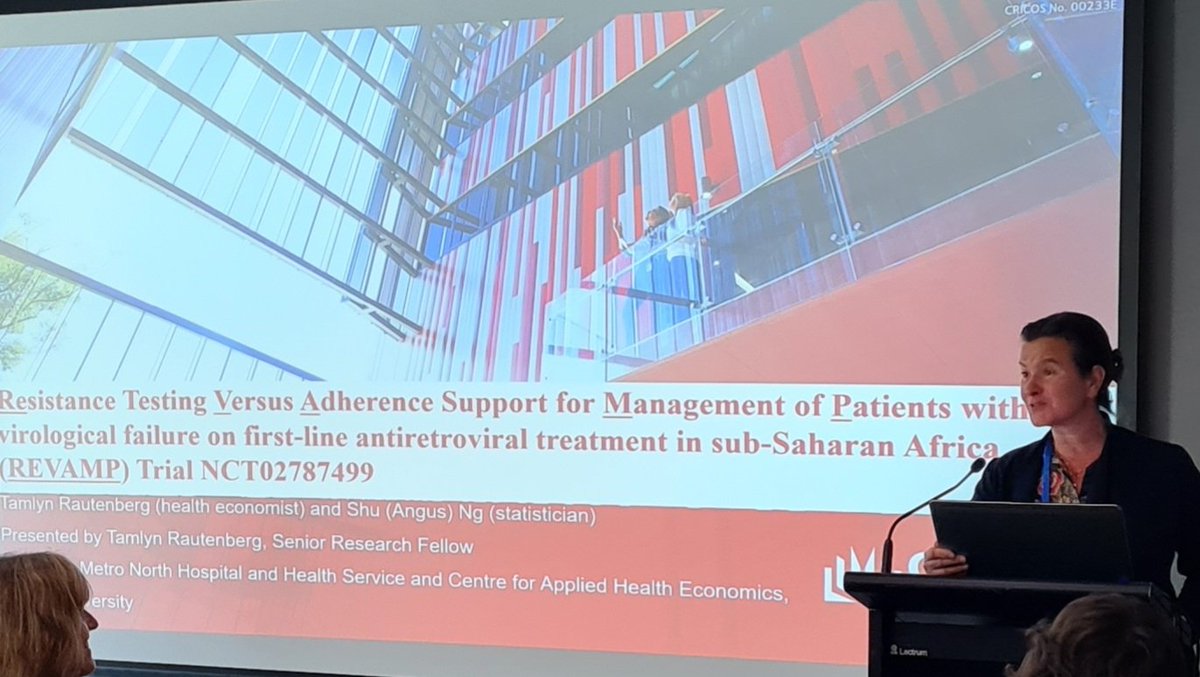 Tammy was first up for <a href="/cahe_griffith/">Centre for Applied Health Economics</a> at #AHES2022 presenting her work in resistance testing for HIV