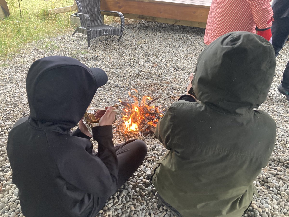 Making fires and eating banana boats #fallcamp ⁦<a href="/connectcharter/">Connect Charter</a>⁩