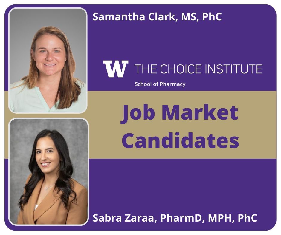 marina_gano's tweet photo. As we head into Fall quarter, we wanted to highlight two of our outstanding @UW_Pharmacy #UWCHOICE HEOR PhD candidates who are on the job market: Samantha Clark @samiam9508 &amp; Sabra Zaraa @SabraZaraa View their bios and CVs here: https://t.co/IG6IGHFoxp https://t.co/lGuJYzt7mj