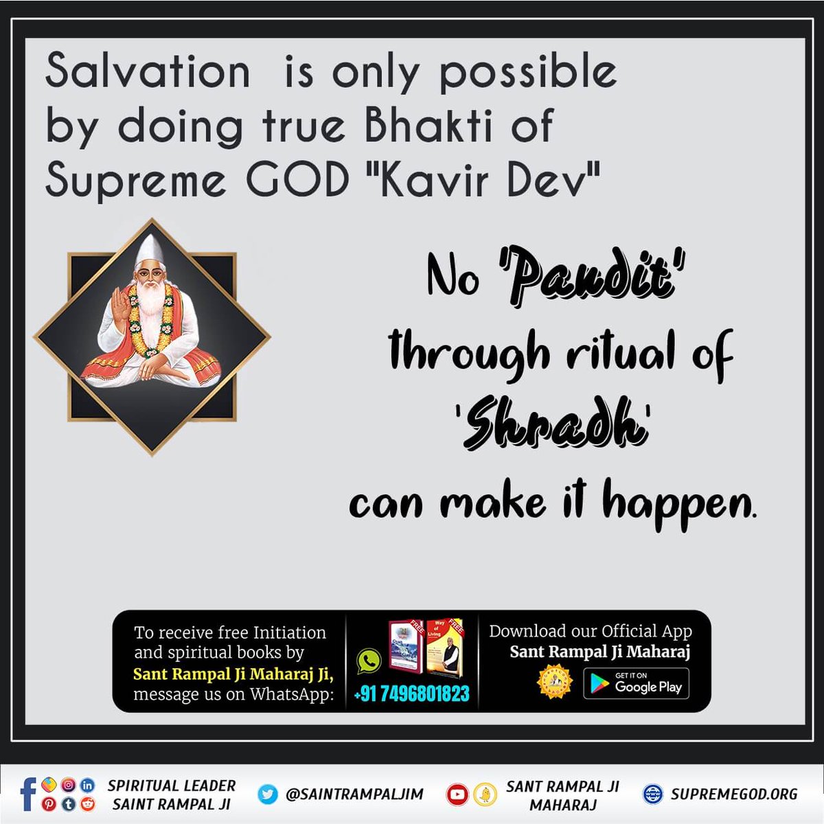 susiraj0587's tweet photo. #श्राद्ध_क्यों_नहीं_करनाचाहिए 
Salvation is only possible by doing true bhakti of supreme God Kavir dev. https://t.co/efYs3Luypi