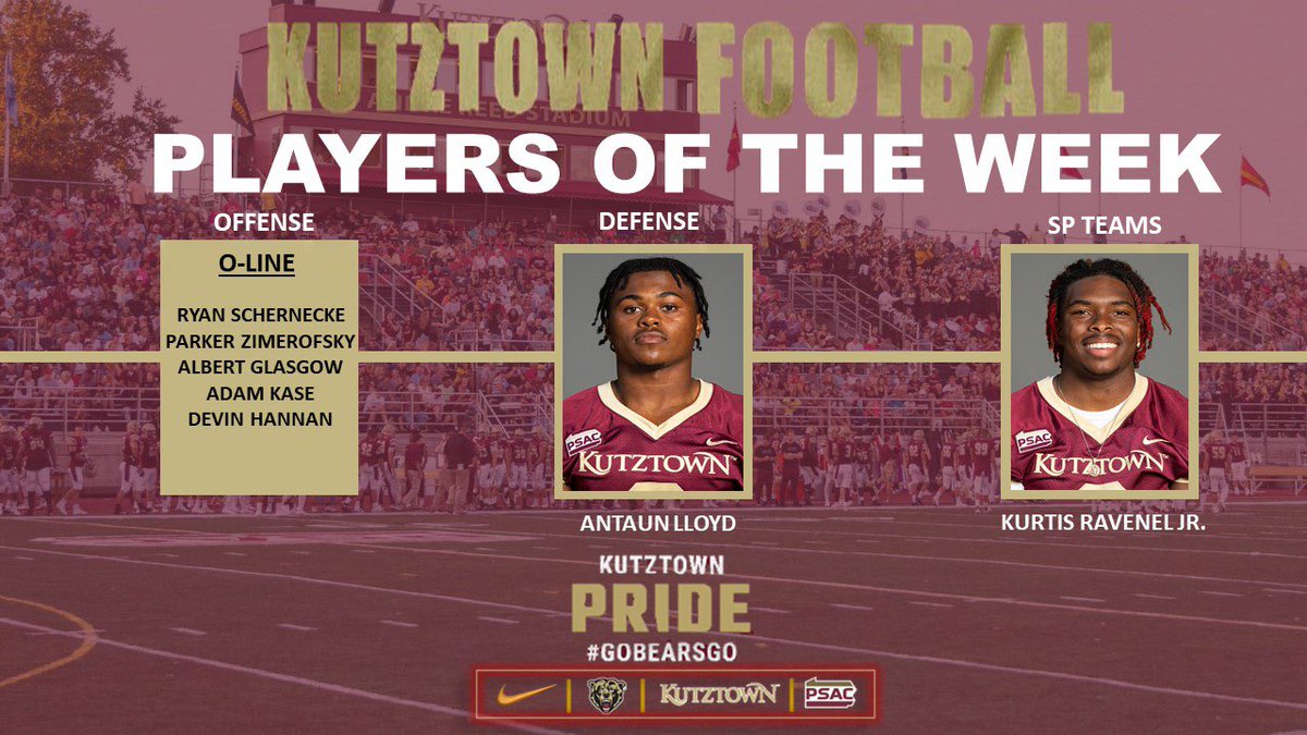 KUBearsFootball's tweet photo. PLAYERS OF THE WEEK!
#BearsEat https://t.co/OoMk8Leaxf