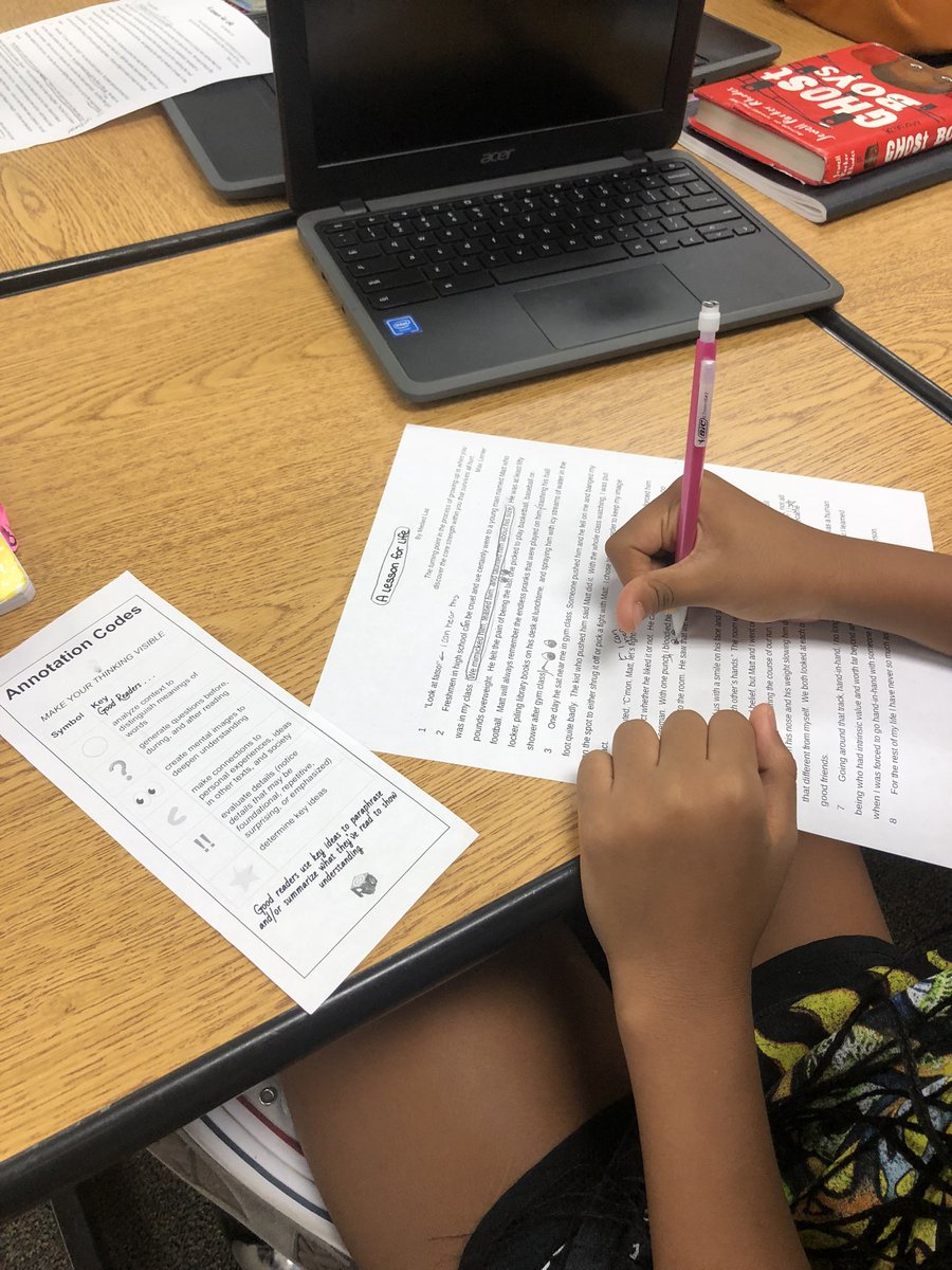 MsSMeredith's tweet photo. We used all 5 WICOR strategies analyzing a personal narrative in lit circles today. #HMSProud #FISDmadetoshine https://t.co/PTFxJ6q737