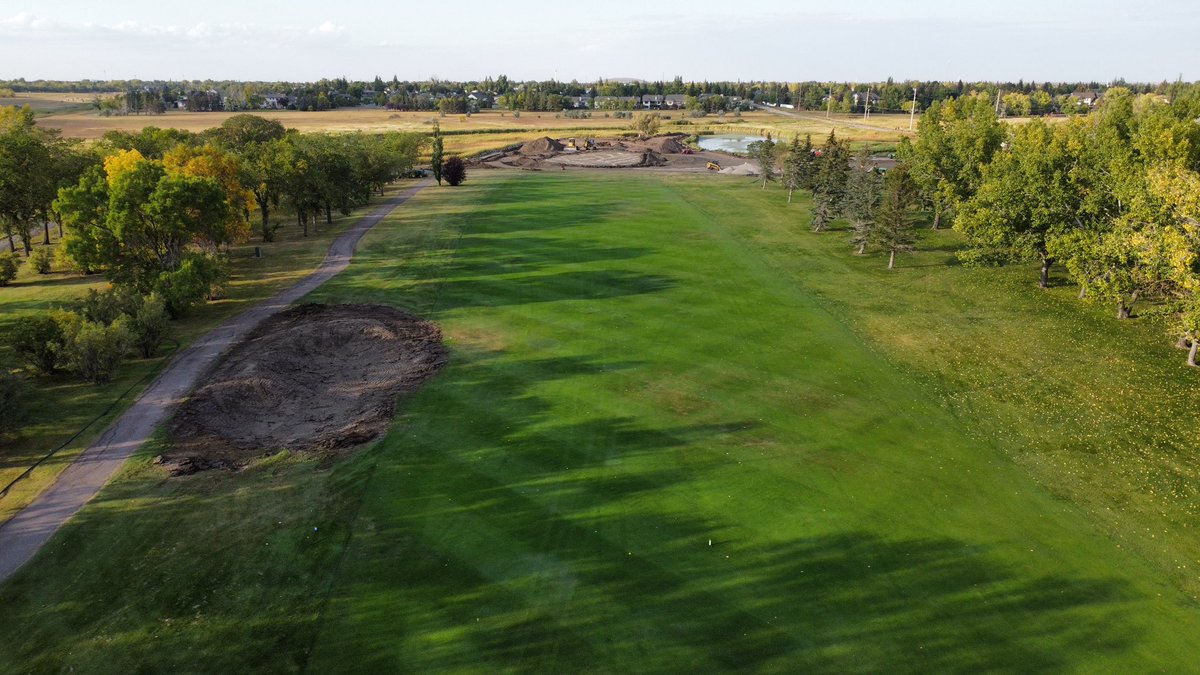 Great Monday for our team <a href="/The_Wascana/">Wascana Country Club</a>   Irrigation excavation on #14 green and #15 tee completed, began herringbone drainage on #15 green and <a href="/earth2turf/">Bob Harrington</a> roughed in the new fairway bunker on #14. <a href="/Chad_Fawcett/">Chad Fawcett</a>