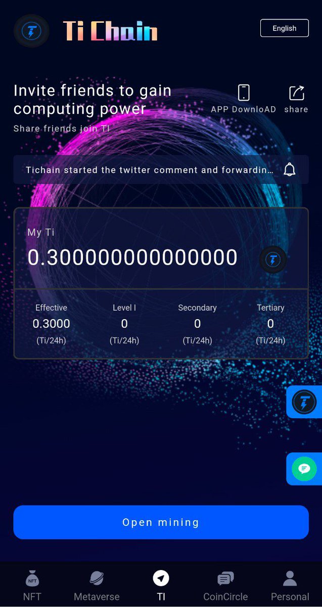 TiChainApp's tweet photo. 🔵 Ti-Chain (Ti) MINING⛏️ APP
✅ #TiChain REGISTER LINK-
https://t.co/wBx0w4Rs2V
🔘 Total 20 million of TI is reserved for FREE mining of Ti,& it's 5 years projects. Now TI has just started for a few month, so still having much for mining.
🔘 #TI FA-
https://t.co/i09pgou0It https://t.co/sU48kaEohM