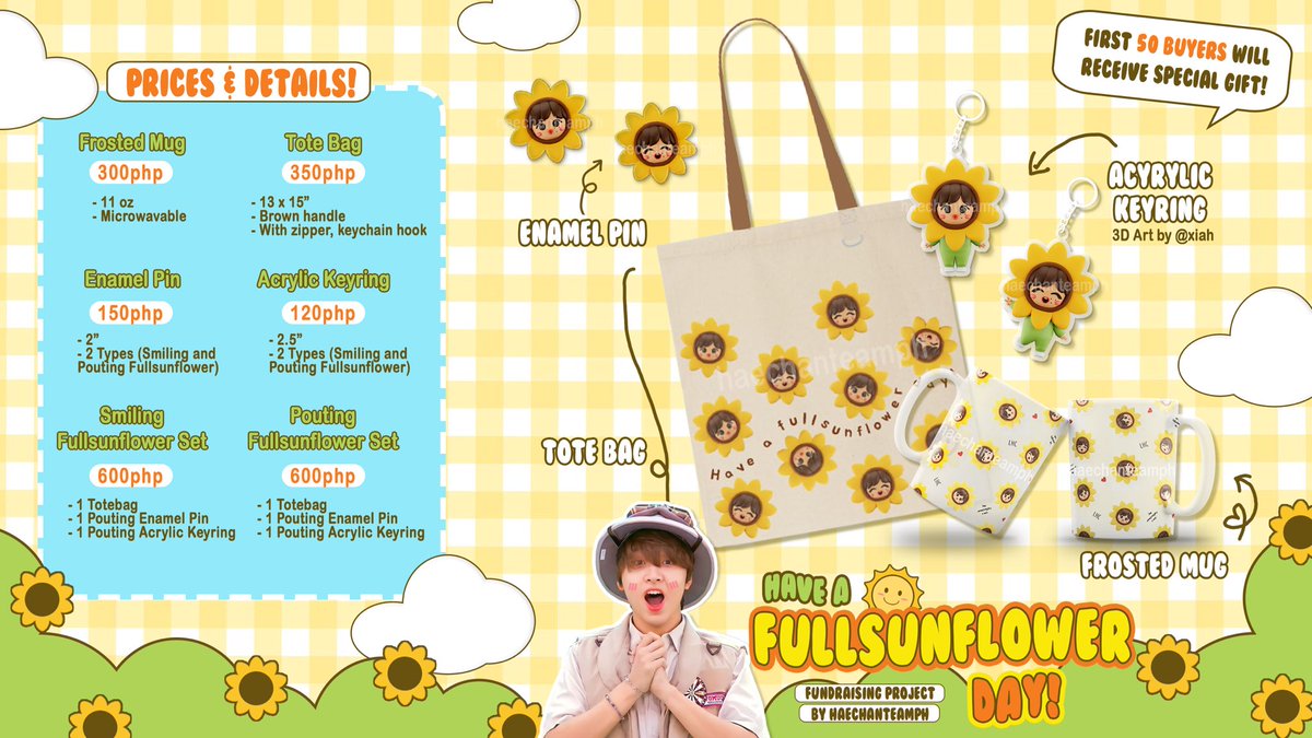 fsfmnl's tweet photo. 𝐇𝐚𝐯𝐞 𝐚 𝐅𝐮𝐥𝐥𝐬𝐮𝐧𝐟𝐥𝐨𝐰𝐞𝐫 𝐃𝐚𝐲!

Come and celebrate Sunflower Day with us and have your own Full sunflower goods 💛

Order Period: Sep 20 - until stocks last
Order Here: https://t.co/dtQ7qidv6c

*read form carefully
*for inquiries send us a dm

#FullsunflowerDay https://t.co/F9id9pRuTN